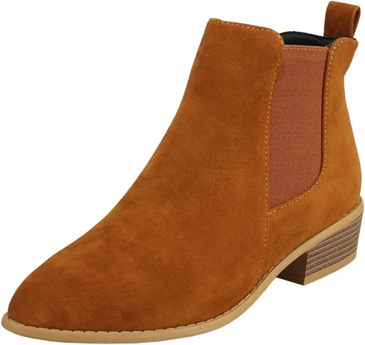 Ankle Boots for Women Comfortable Round Toe Riding Western Fashion Chelsea Booties Chunky Stacked Heel with Side Zippers