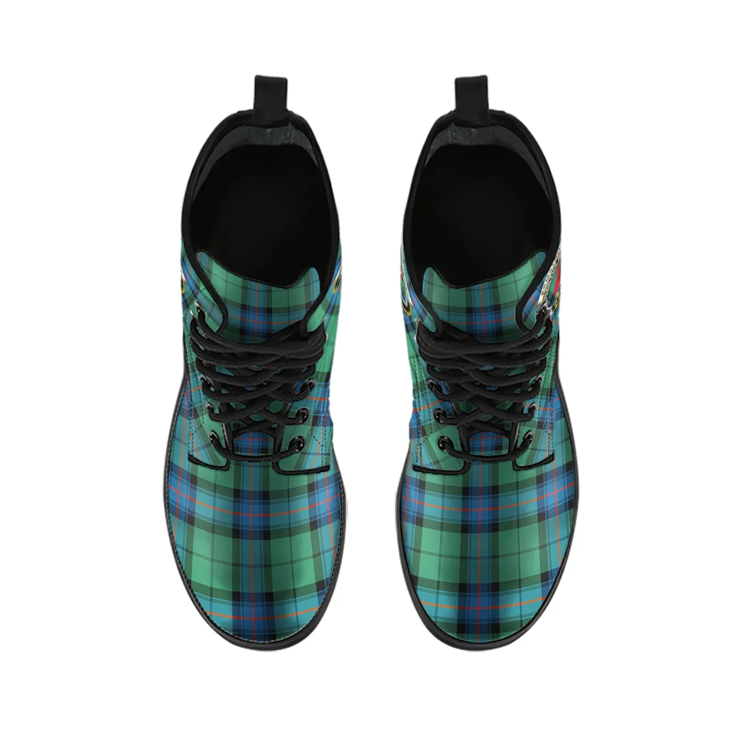 Armstrong Ancient Tartan Leather Boots with Family Crest