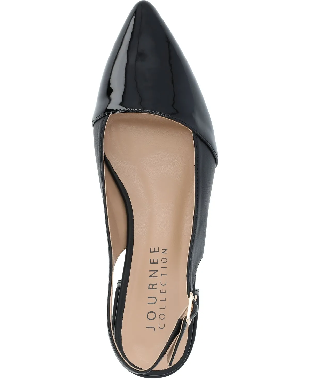 Bertie Journee Collection Women's Two-Tone Flats, Black