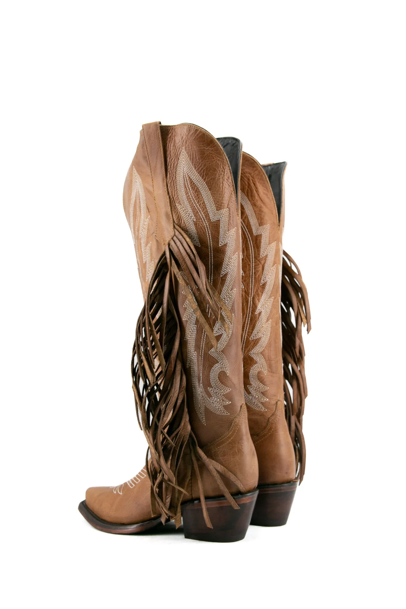 Brandy Tall Fringe Wide Calf Friendly Snip Toe Cowgirl Boot