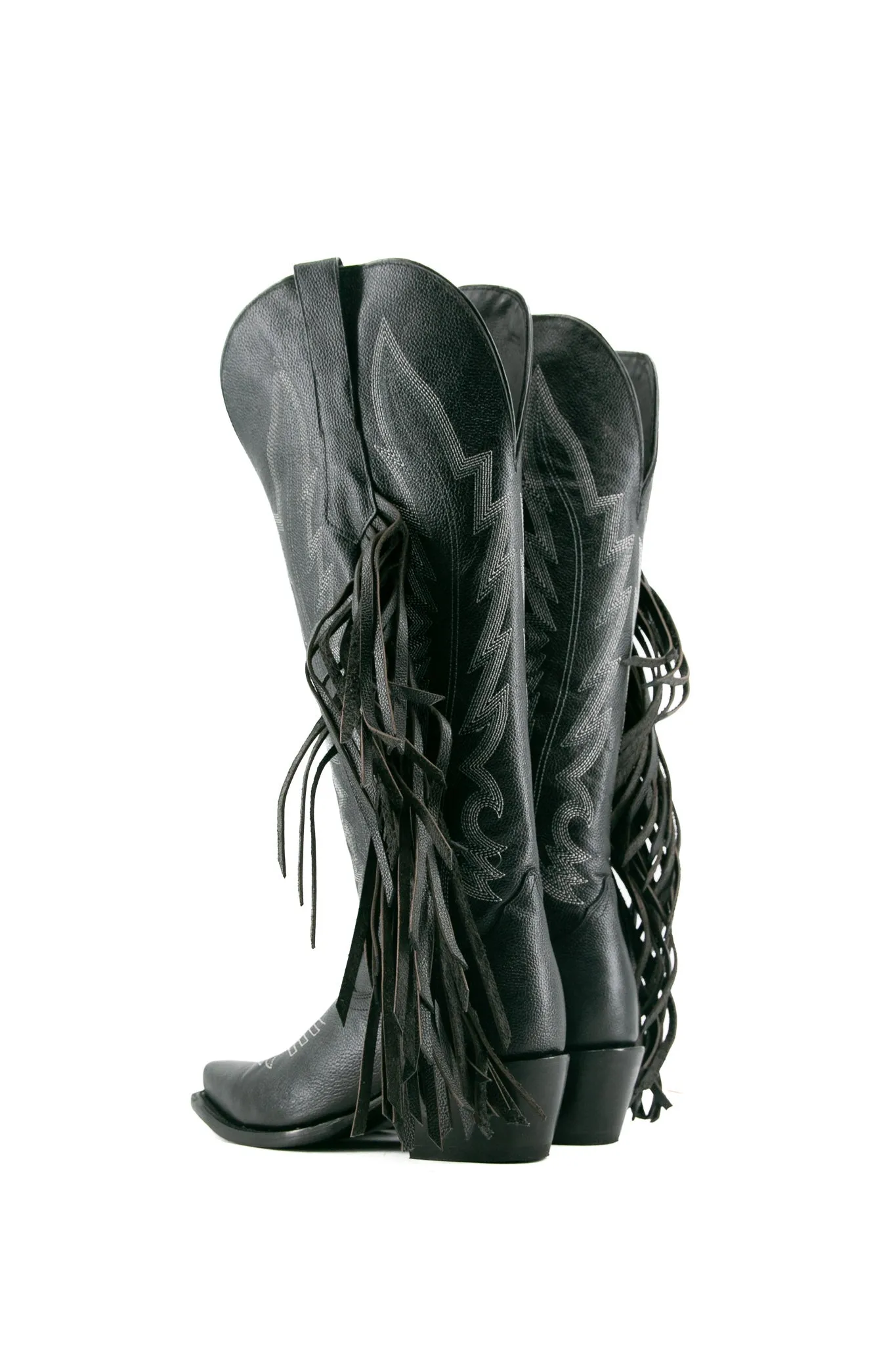 Brandy Tall Fringe Wide Calf Friendly Snip Toe Cowgirl Boot
