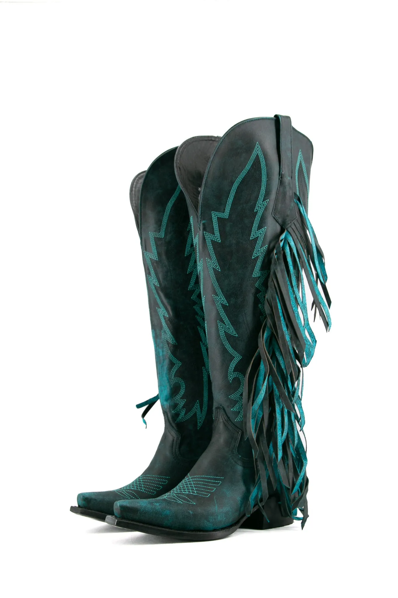 Brandy Tall Fringe Wide Calf Friendly Snip Toe Cowgirl Boot