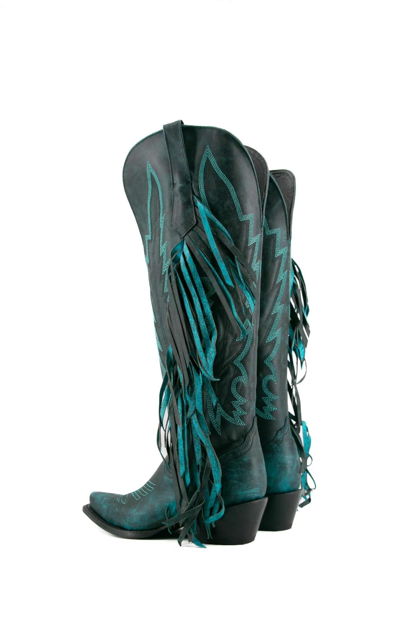Brandy Tall Fringe Wide Calf Friendly Snip Toe Cowgirl Boot