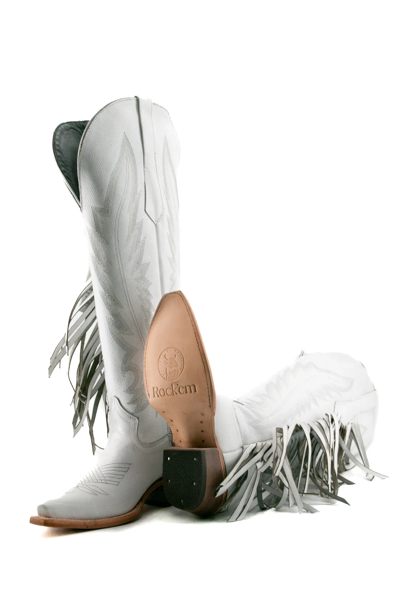 Brandy Tall Fringe Wide Calf Friendly Snip Toe Cowgirl Boot
