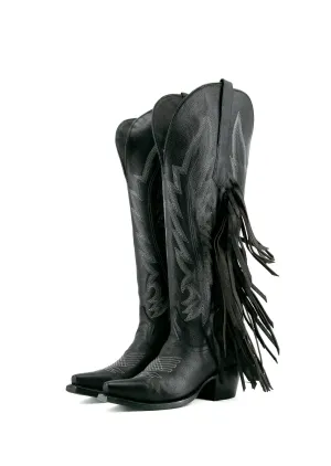 Brandy Tall Fringe Wide Calf Friendly Snip Toe Cowgirl Boot