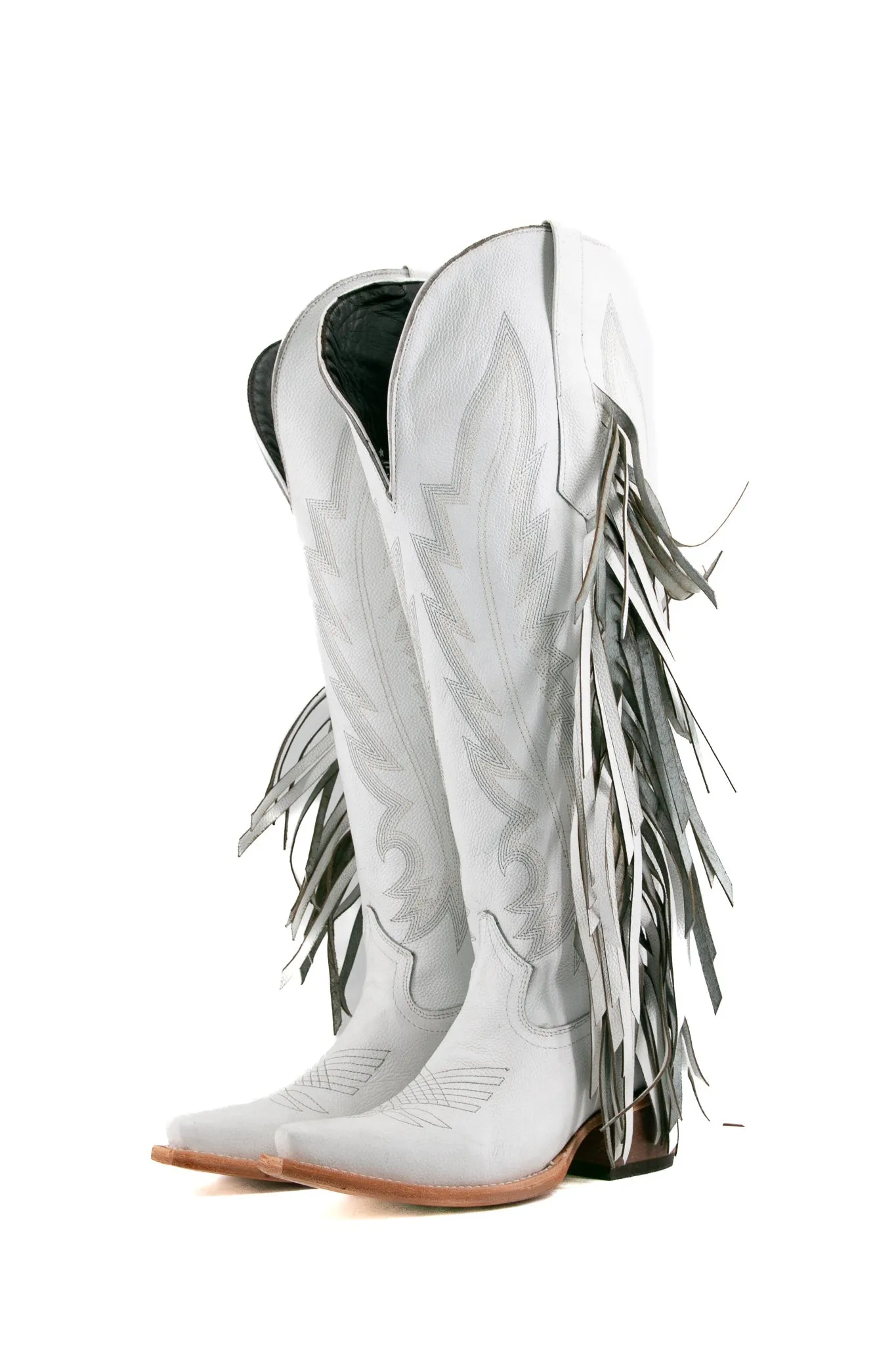Brandy Tall Fringe Wide Calf Friendly Snip Toe Cowgirl Boot