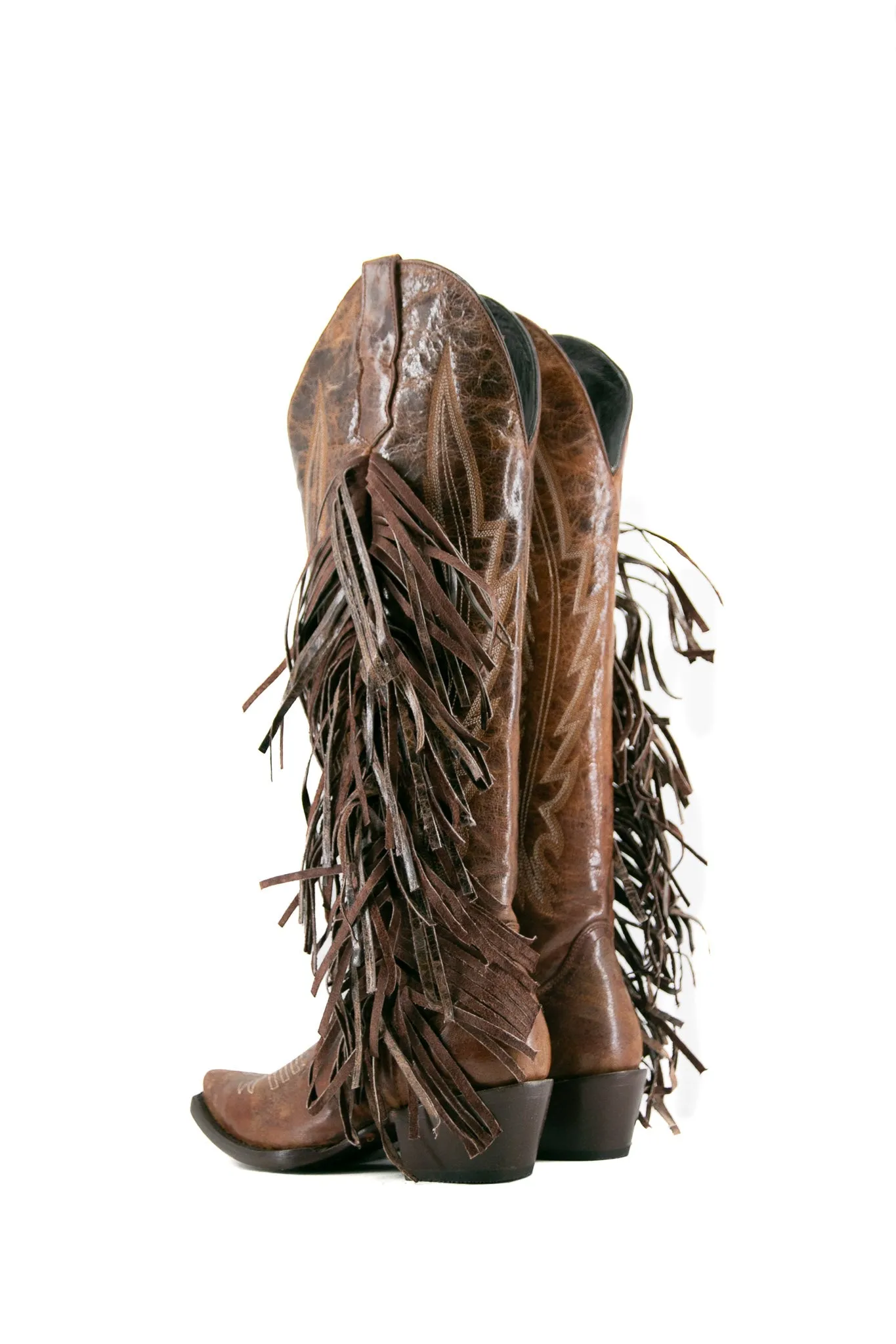 Brandy Tall Fringe Wide Calf Friendly Snip Toe Cowgirl Boot