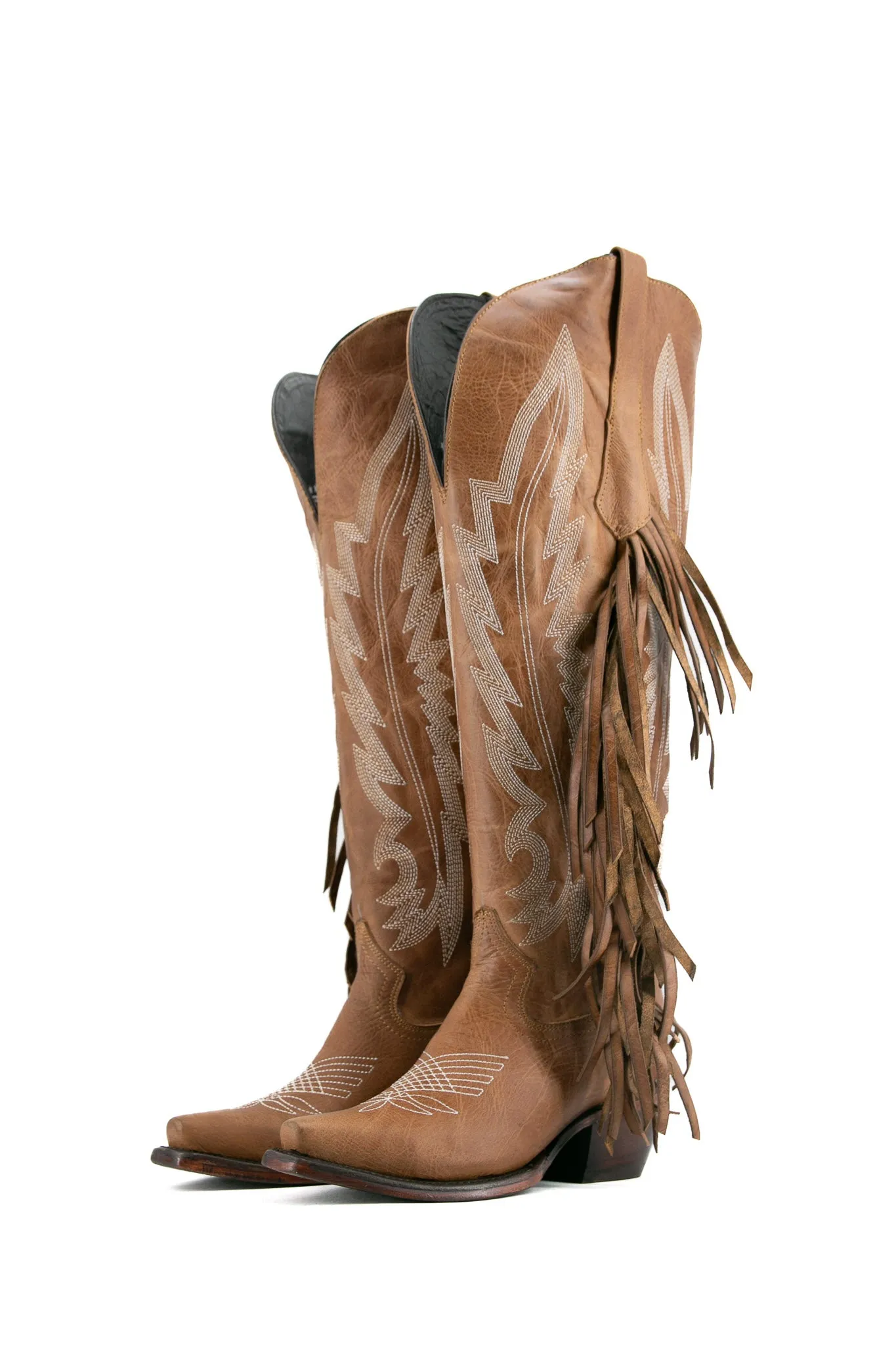 Brandy Tall Fringe Wide Calf Friendly Snip Toe Cowgirl Boot