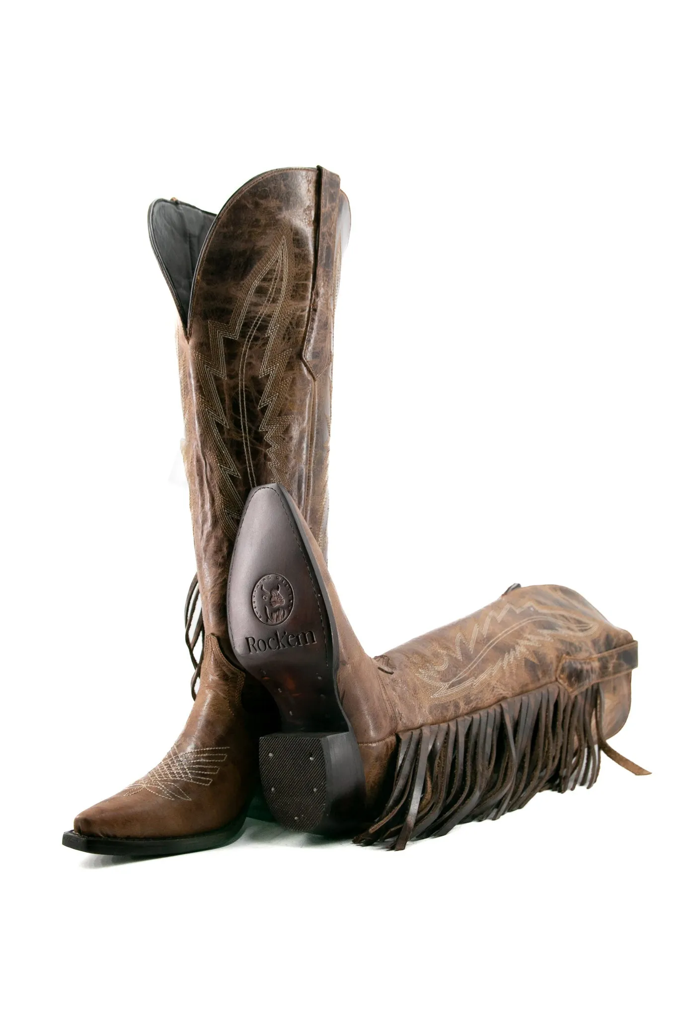 Brandy Tall Fringe Wide Calf Friendly Snip Toe Cowgirl Boot