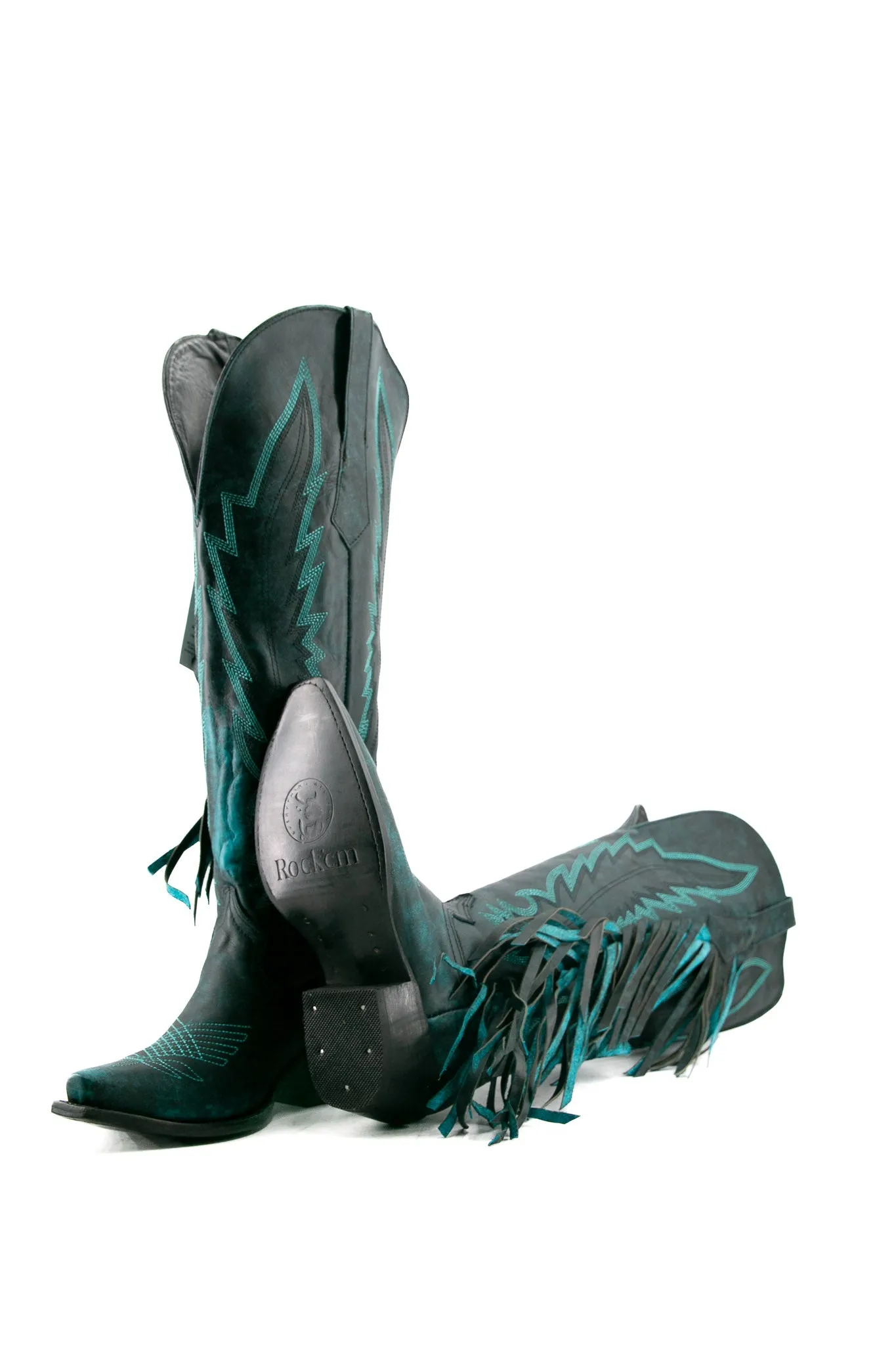 Brandy Tall Fringe Wide Calf Friendly Snip Toe Cowgirl Boot