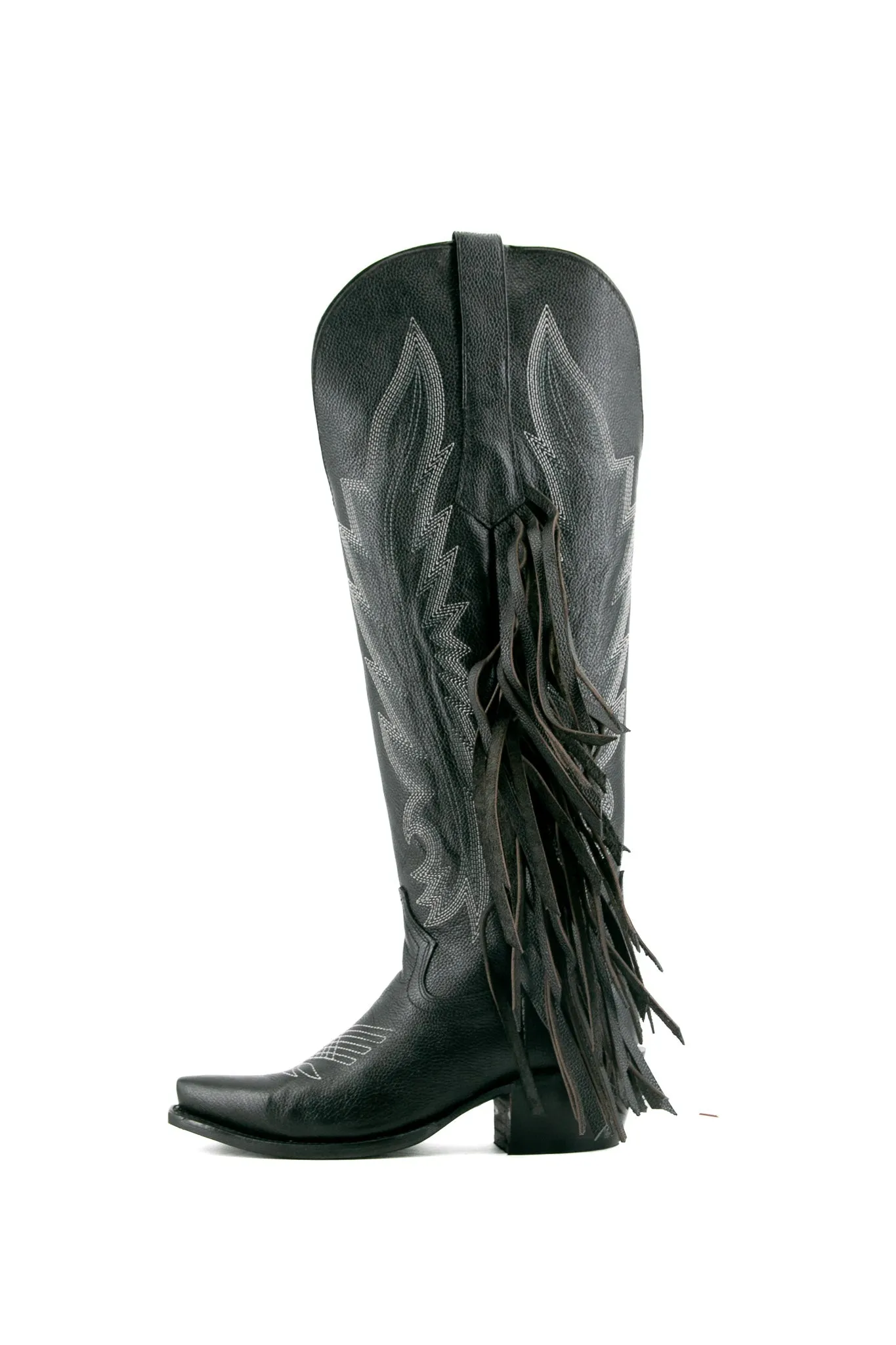 Brandy Tall Fringe Wide Calf Friendly Snip Toe Cowgirl Boot