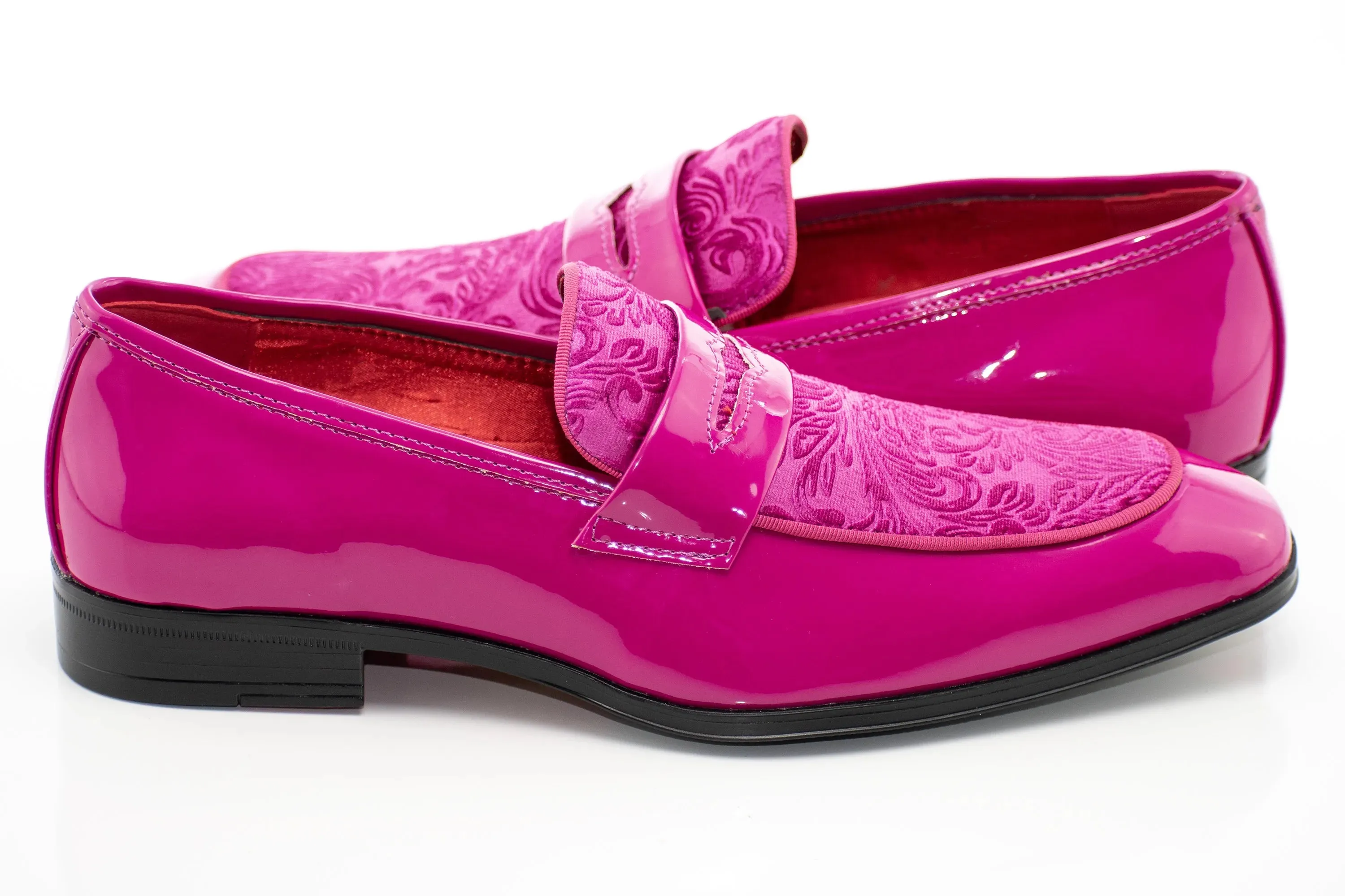 Floral Embossed Velvet Apron-Toe Penny Loafer