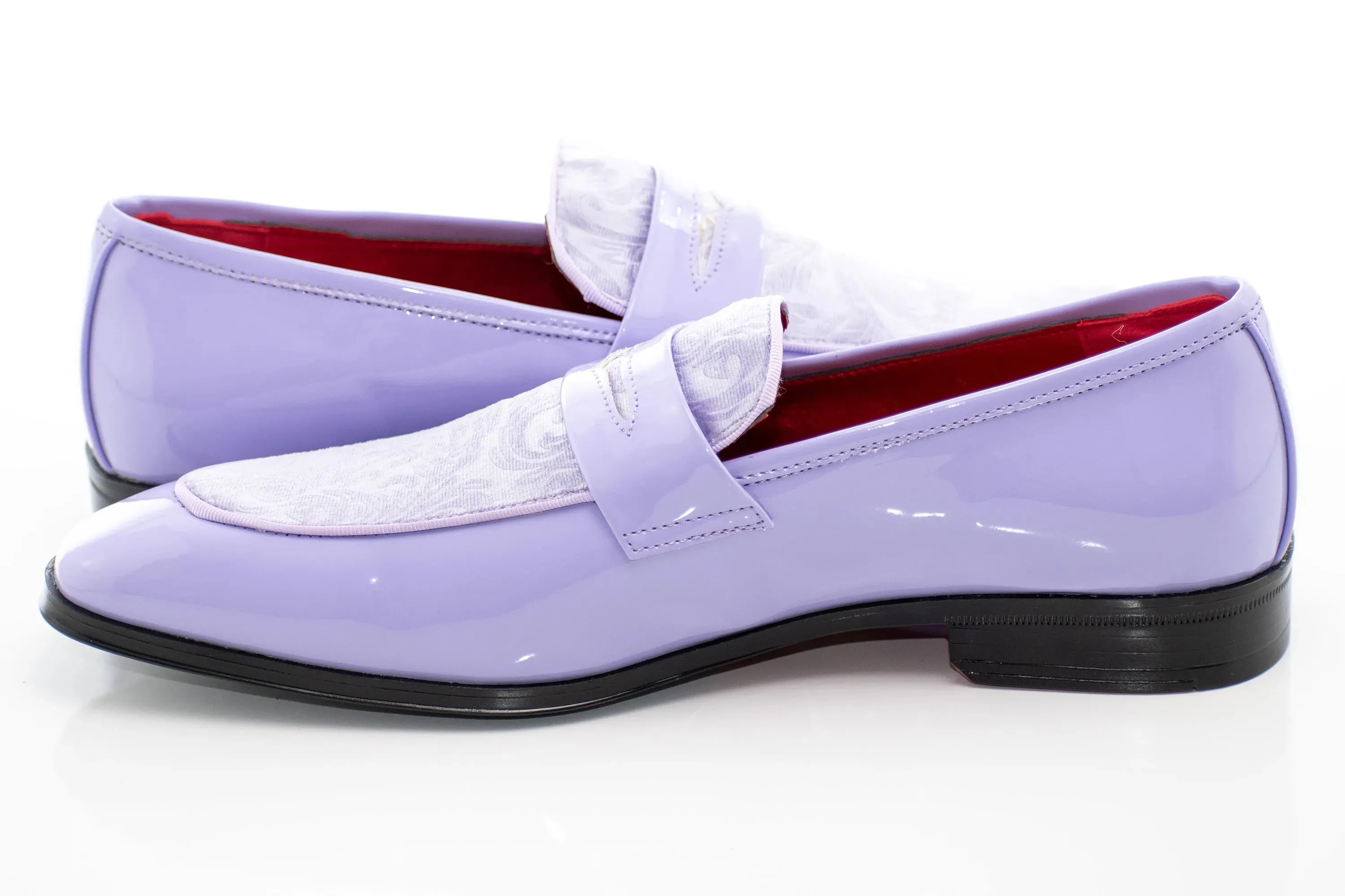 Floral Embossed Velvet Apron-Toe Penny Loafer