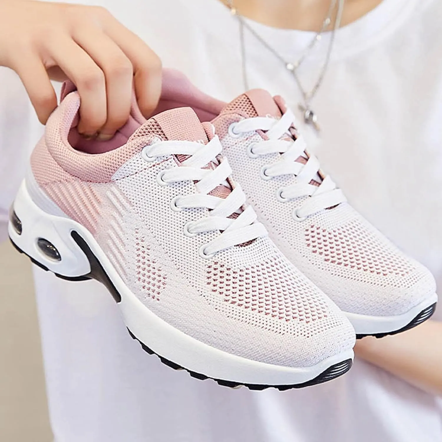Orthopedic Sneakers for Women Arch Support Walking Shoes Comfortable Slip On Running Shoes Mesh Air Cushion Sneakers