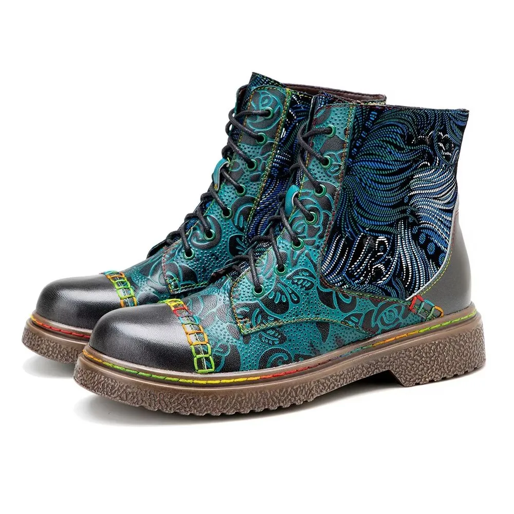 RetroChic Zipper Studded Ankle Boots