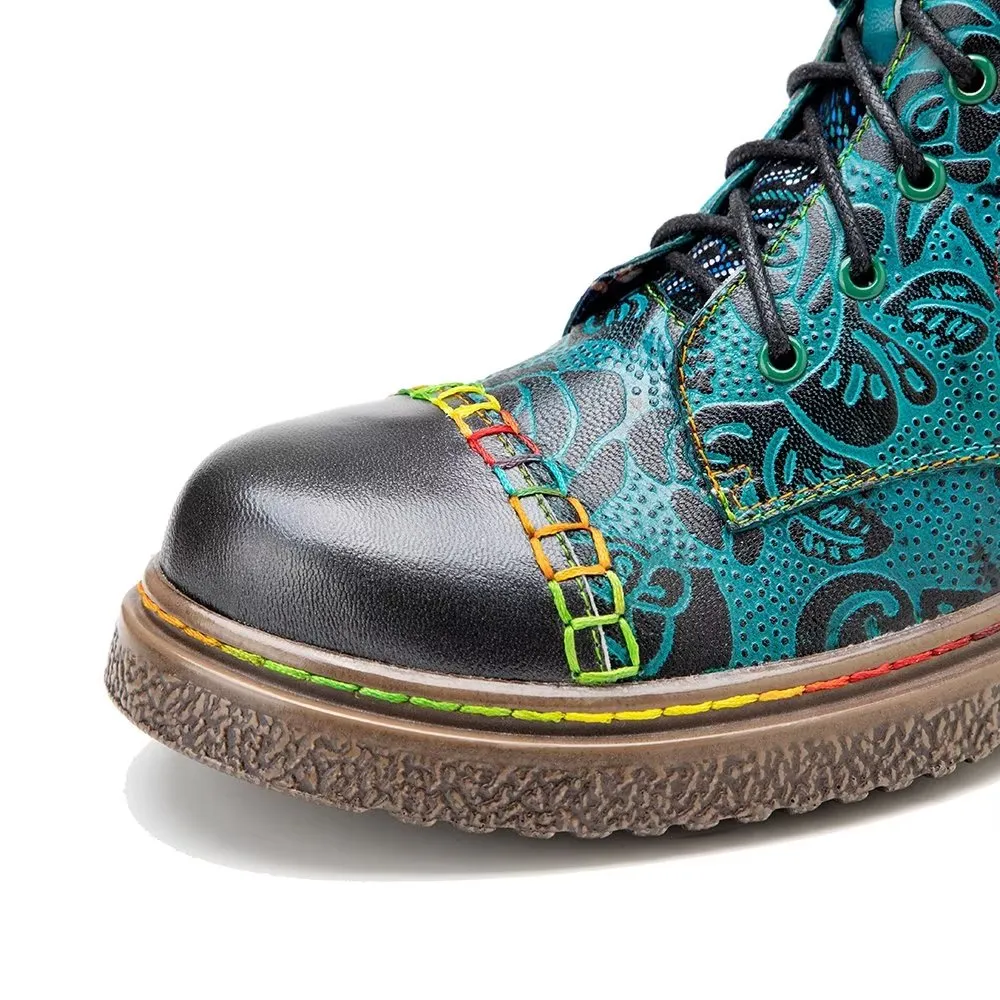 RetroChic Zipper Studded Ankle Boots