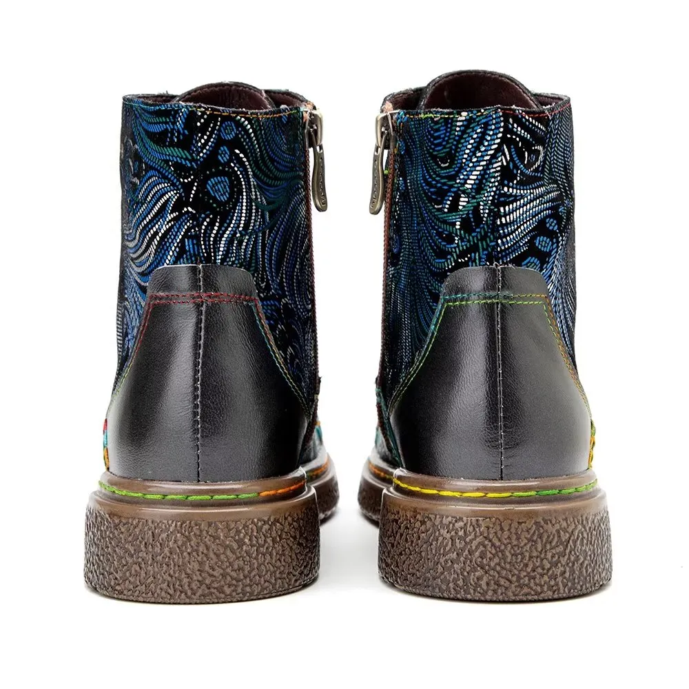 RetroChic Zipper Studded Ankle Boots