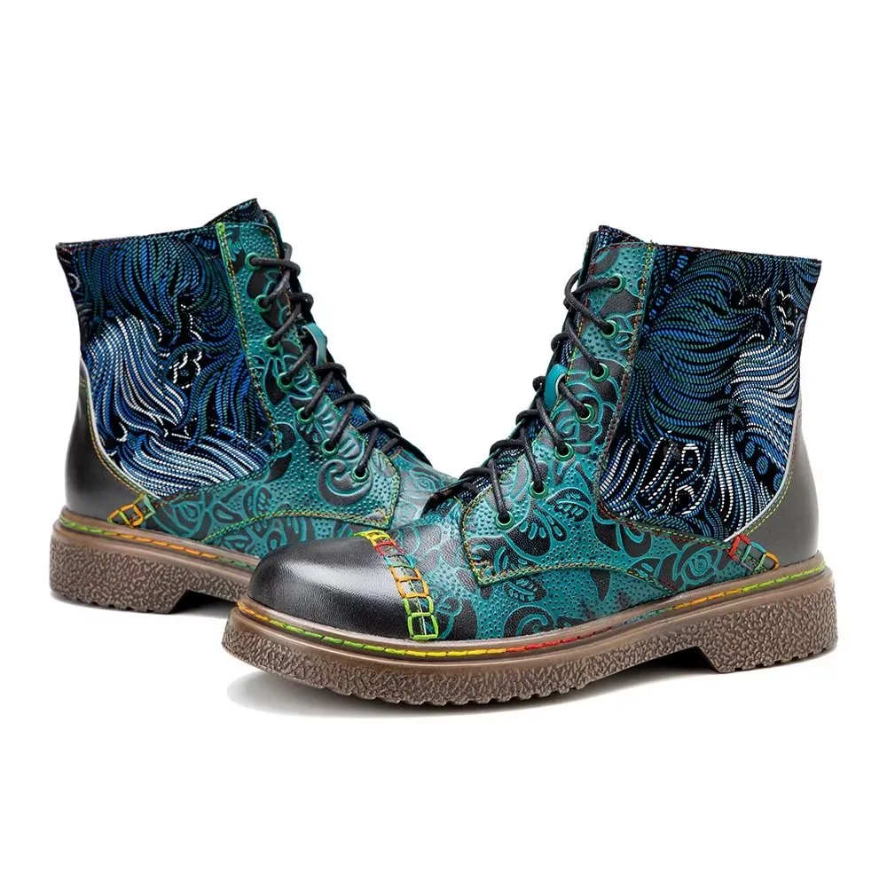 RetroChic Zipper Studded Ankle Boots