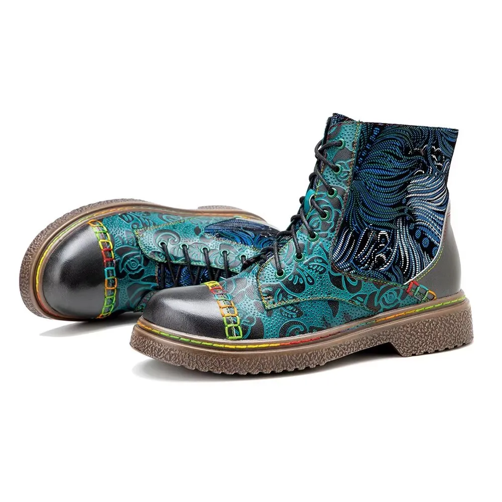 RetroChic Zipper Studded Ankle Boots