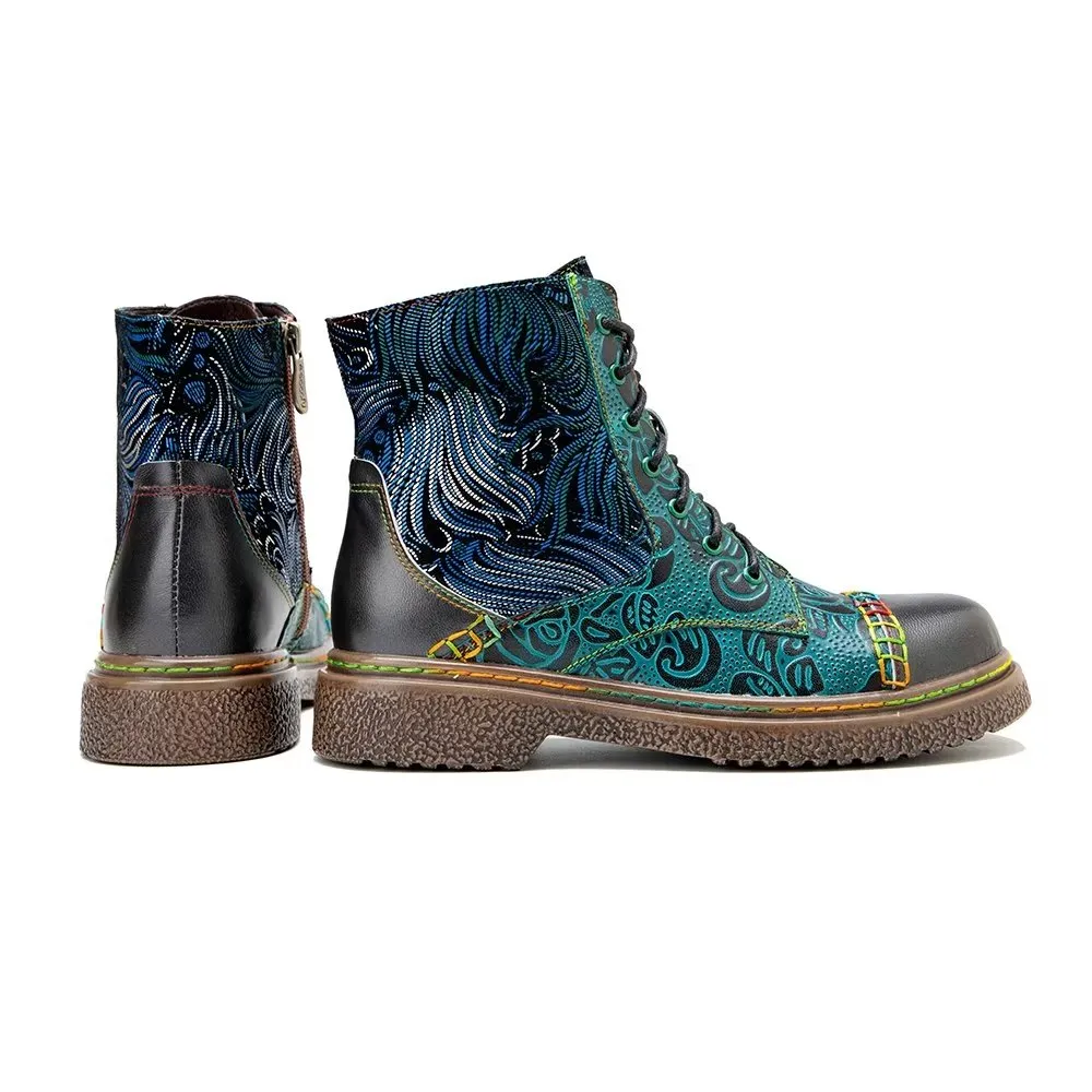 RetroChic Zipper Studded Ankle Boots
