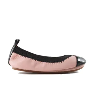 Scarlett Leather Ballet Flats in Rose and Black - Baby/Kids