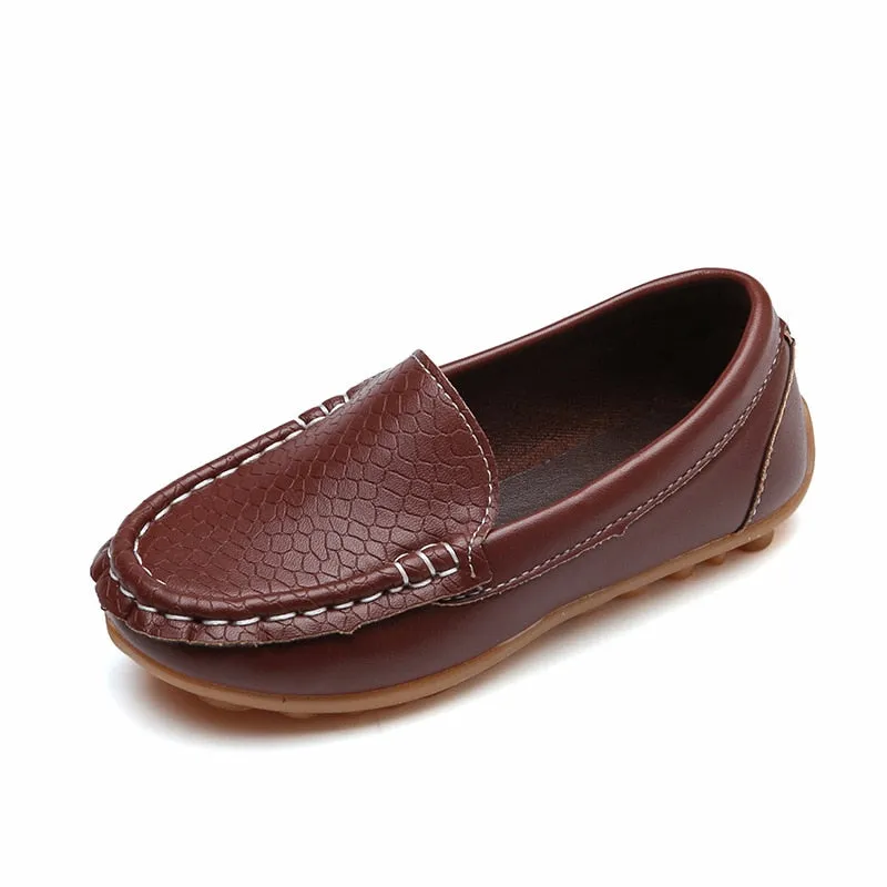 Unisex Leather Solid Color Sneakers