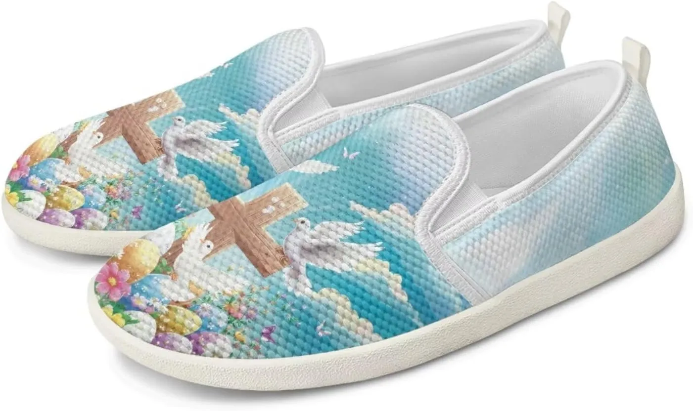 Womens Slip On Loafer Festival Shoes Light Weight Mesh Sport Shoes Comfortable Low Top Slip-On Sneakers Jogging Running Teenis Shoes