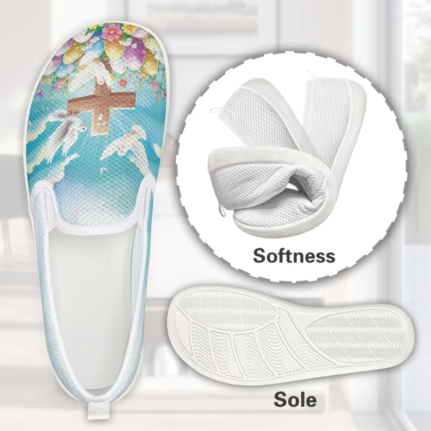 Womens Slip On Loafer Festival Shoes Light Weight Mesh Sport Shoes Comfortable Low Top Slip-On Sneakers Jogging Running Teenis Shoes