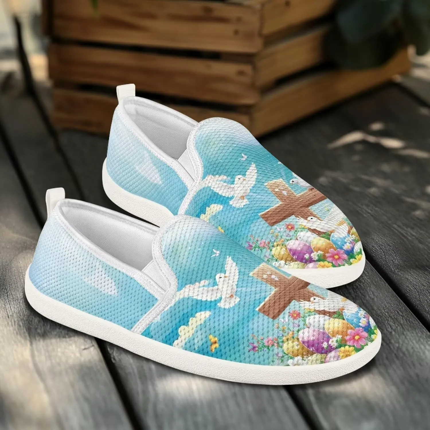 Womens Slip On Loafer Festival Shoes Light Weight Mesh Sport Shoes Comfortable Low Top Slip-On Sneakers Jogging Running Teenis Shoes